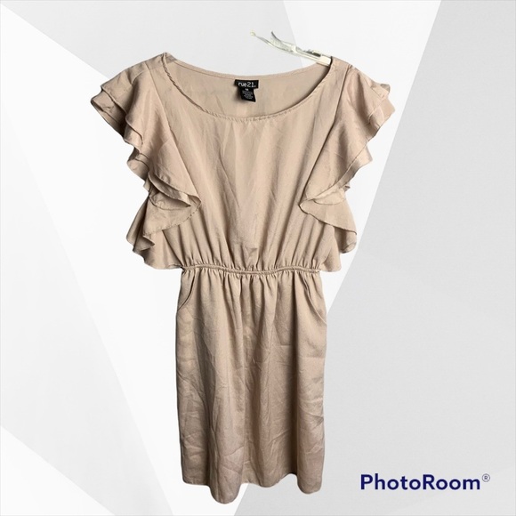 Rue 21 Beige Tan Dress Wm M - Picture 1 of 4